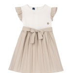 Abito beige plissettato